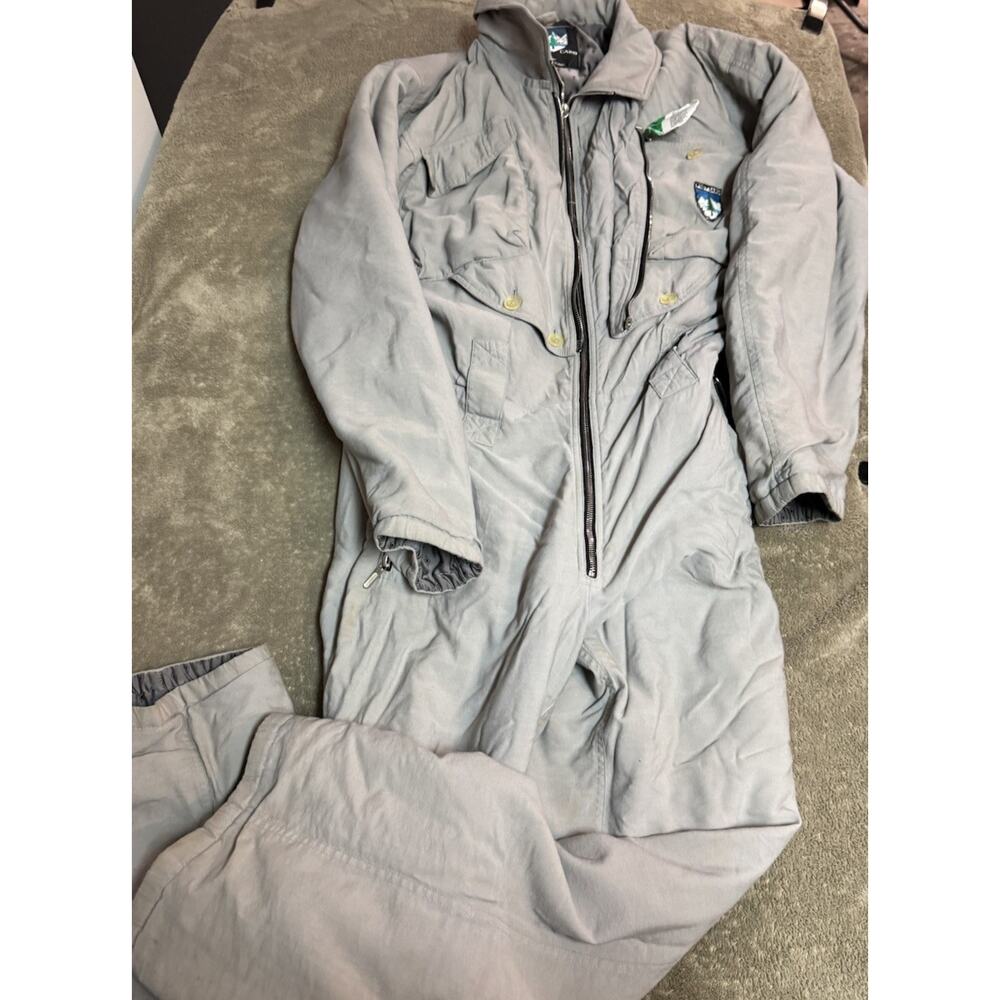 Post Card by Dario Talenti Grey Belted One Piece Ski Snow Suit Womens Large VTG